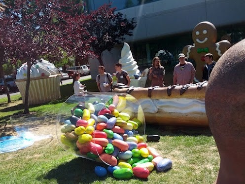 And behold, a Jellybean statue appears at the Googleplex!