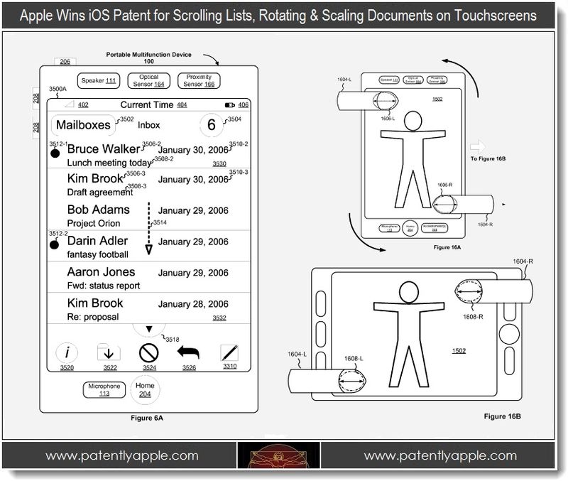 Apple's patent for scrolling lists - 27 patents awarded to Apple