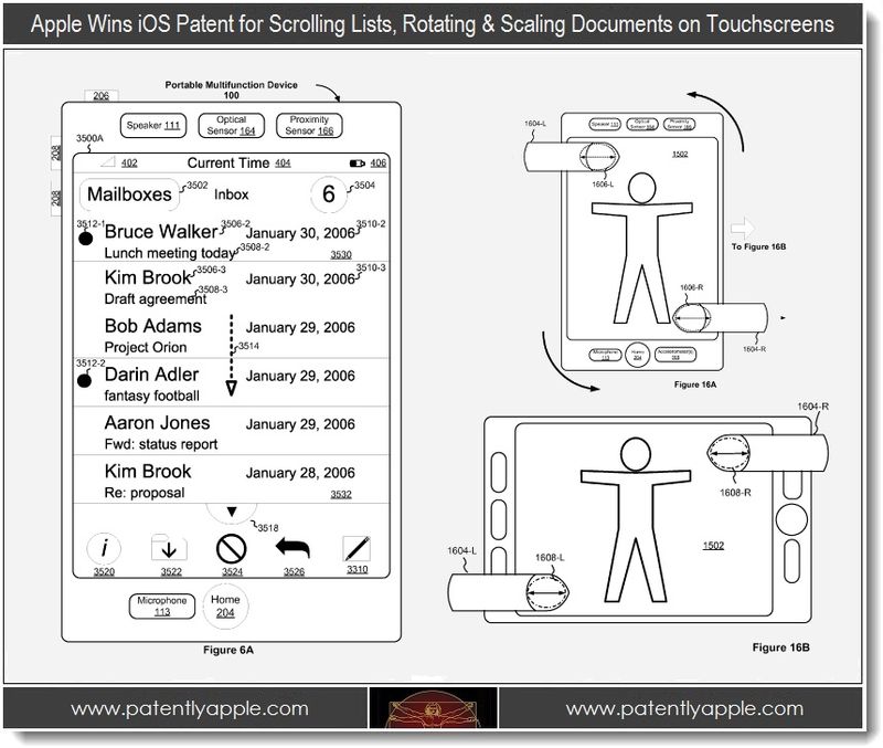 Apple&#039;s patent for scrolling lists - 27 patents awarded to Apple