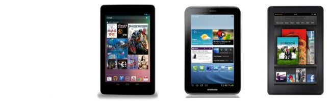 Google Nexus 7 vs Samsung Galaxy Tab 2 (7.0), Amazon Kindle Fire specs comparison