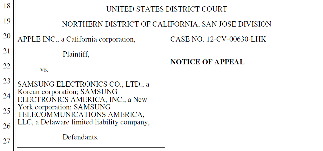 Samsung seeks a stay on the Samsung GALAXY Nexus injunction - Samsung files appeal on Samsung GALAXY Nexus injunction