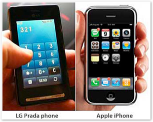 The OG LG Prada and the OG Apple iPhone - Ice Cream Sandwich update for LG Prada 3.0 in Germany and Italy