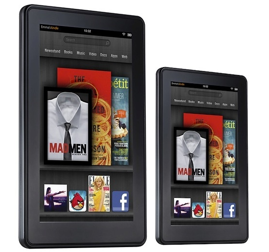 Rendering of a possible 8.9 inch Amaon Kindle Fire 2 (L) and the 7 inch model - NPD: Three, maybe four new Amazon Kindle Fire 2 units to be launched this year