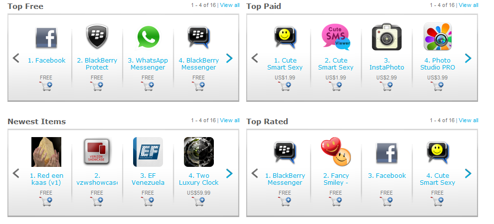 Leading apps in BlackBerry App World - BlackBerry App World update brings &quot;update all&quot; button