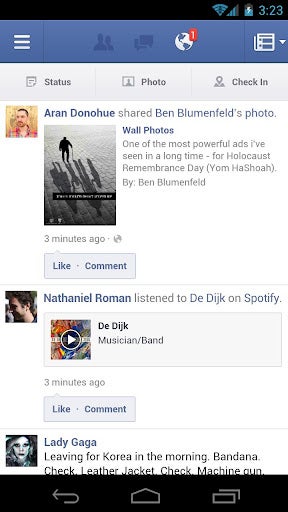 Facebook for Android has a new update - Facebook update for Android brings front-facing camera functionality into the mix