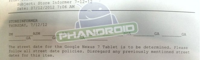 Internal Gamestop memo keeps the Google Nexus 7 on the shelves - Gamestop loaded with pre-ordered Google Nexus 7 units, awaiting the high sign from Google