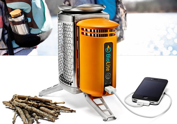 The BioLite Camp Stove can charge your smartphone using sticks - Use your camping stove, sticks and debris to charge your mobile device