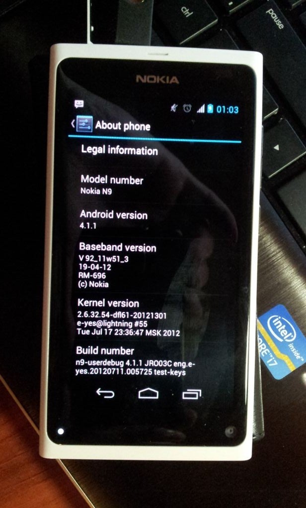 Android 4.1 Jelly Bean ported to the Nokia N9