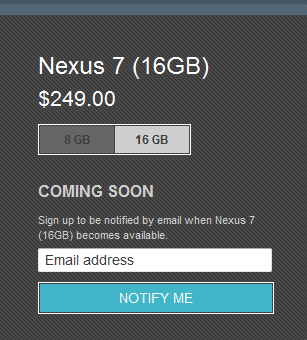 The 16GB Google Nexus 7 is sold out at the Google Play Store - 16GB Google Nexus 7 gone like the wind from Google Play Store