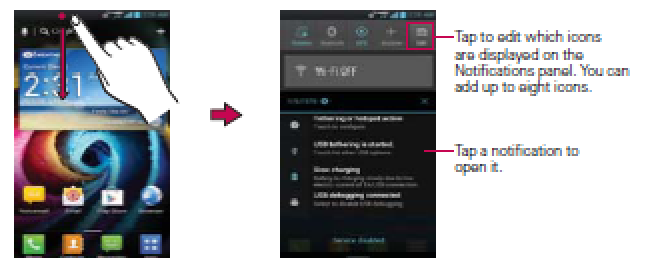 Check out the ICS Notification Screen on the LG Spectrum&#039;s updated User Guide - LG Spectrum User Guide updated to Android 4.0, confirms update is coming soon for the phone