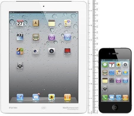 Mock-up of the Apple iPad mini and an Apple iPhone, courtesty of Ciccarese Design - KGI analyst throws hat in ring, says Apple iPad mini coming in September