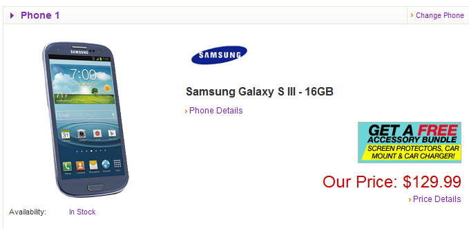 Buy the Samsung Galaxy S III for just $116.99 with Free Shipping from Let&#039;s Talk - Let&#039;s Talk offering Sprint&#039;s variant of the Samsung Galaxy S III for $116.99