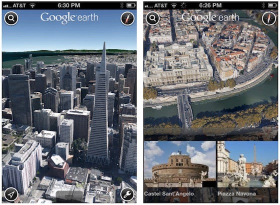 Screenshots from Google Earth 7 for iOS - Google Earth 7 update brings 3D Maps to iOS, beats Apple