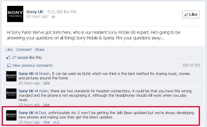 Sony&#039;s last year Xperia smartphones not getting Jelly Bean update?