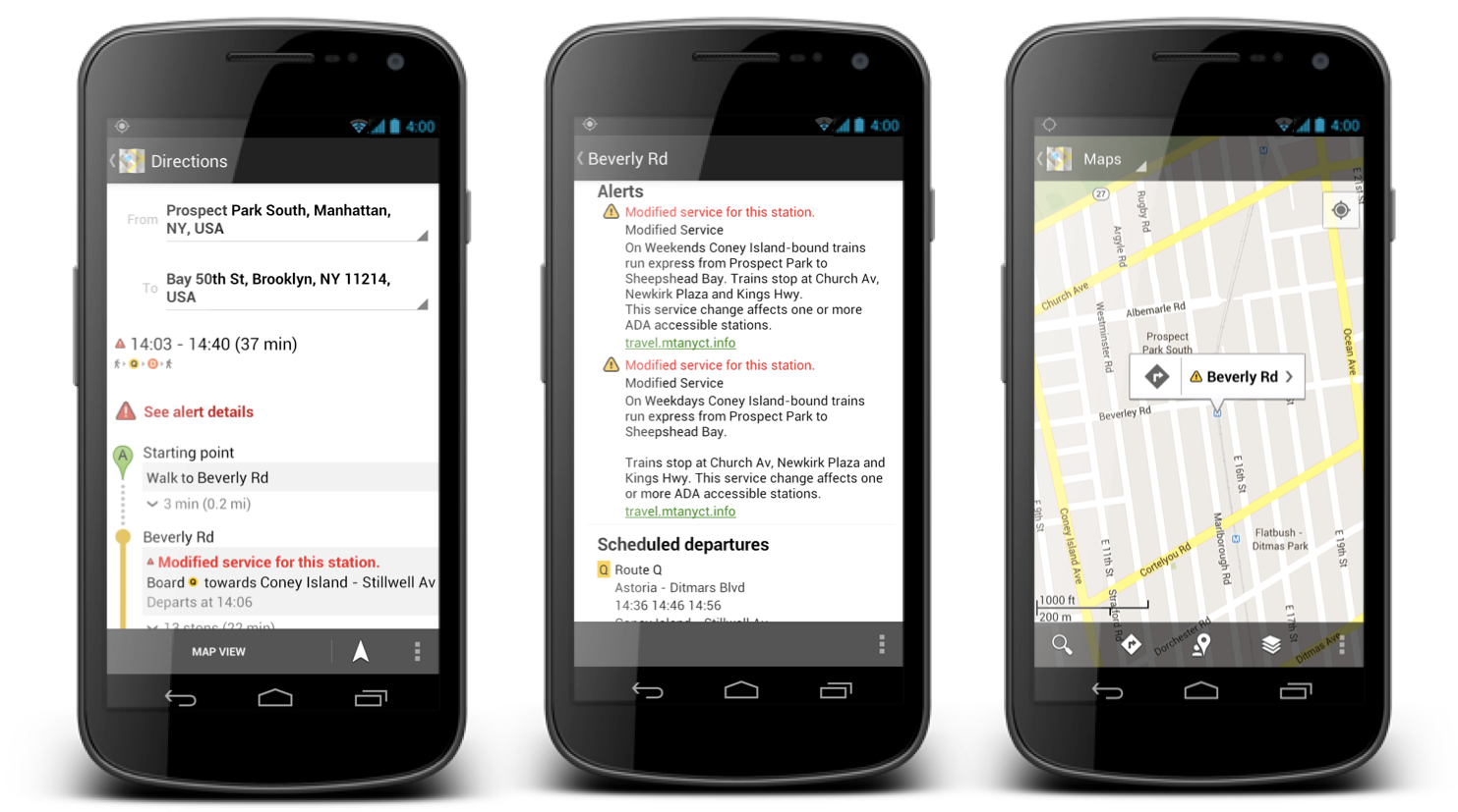 Google Maps gets service alerts for all 468 New York subway stations
