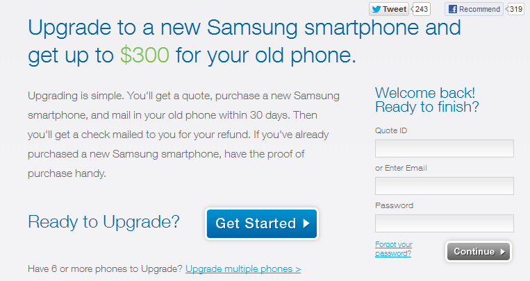 Get as much as $300 for your old phone - Upgrade to a new Samsung smartphone and get paid for your old device