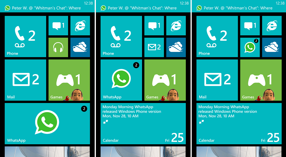 windows phone calendar tile