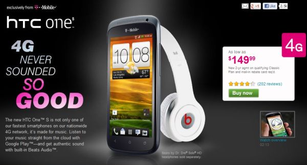 T-Mobile cuts price on HTC One S to $149.99