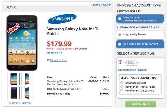 T-Mobile Galaxy Note prices slashed to $179.99 on Wirefly