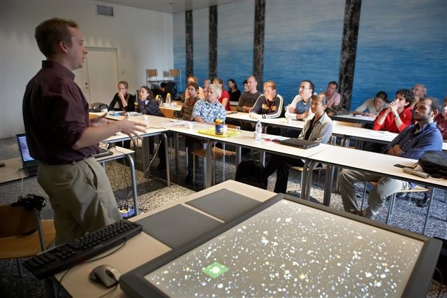 A workshop for the DiamondTouch which is at the far right of the picture - Apple rests its case; Samsung pushes the prior art defense