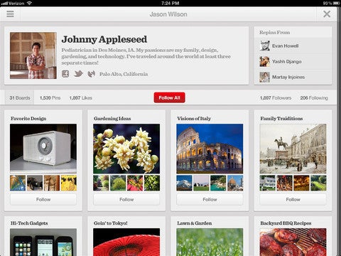 Pinterest for the Apple iPad - Pinterest now available for Android, Apple iPad