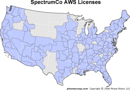 Some of the areas covered by the AWS spectrum - WSJ: Verizon to get green light from regulators on spectrum deal