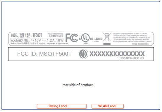 What appears to be a new mid-range tablet from ASUS has visited the FCC - New mid-range ASUS Transformer TF500T visits the FCC