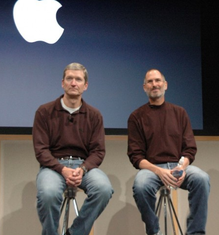 Apple&#039;s stock surge has taken place under the leadership of Tim Cook (L) and the late Steve Jobs - At $621 billion, Apple is the most valuable company in history