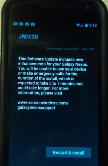 Jelly Bean test update leaks for the Verizon Galaxy Nexus