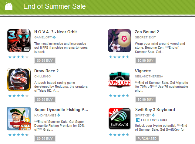 Play Store is having a Premium Game Sale