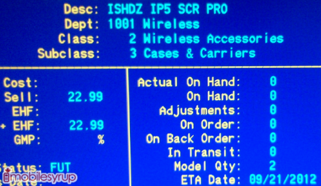 This leaked screenshot suggests a September 21st launch of the Apple iPhone 5 - Leaked screenshot of inventory screen confirms September 21st launch of Apple iPhone 5