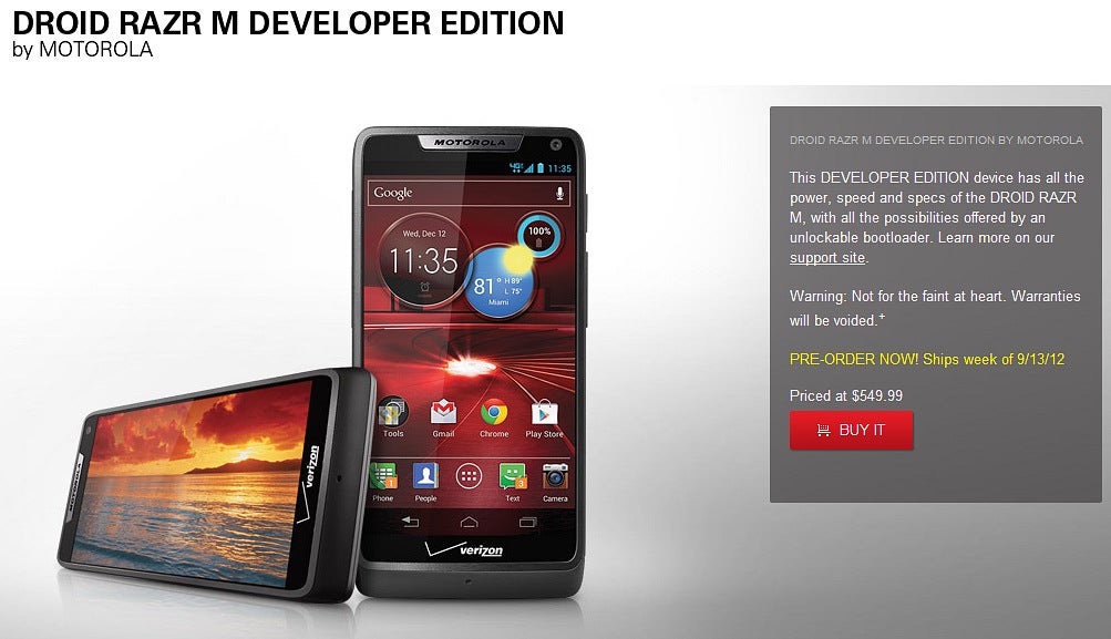 Motorola DROID RAZR HD and DROID RAZR M developer editions incoming
