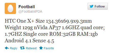 Is the HTC One X+ a sequel to HTC&#039;s flagship phone? - How tweet it is: HTC One X+ specs go public on XDA member&#039;s Twitter account