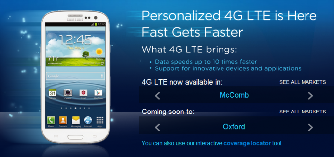 Regional carrier C Spire has started very limited 4G LTE service is Mississippi - C Spire debuts LTE pipeline with Motorola PHOTON Q 4G LTE now and  Samsung Galaxy S III soon