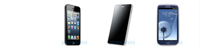 Apple iPhone 5 vs LG Optimus G vs Samsung Galaxy S III specs comparison
