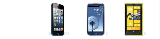 Apple iPhone 5 vs Samsung Galaxy S III vs Nokia Lumia 920 specs comparison