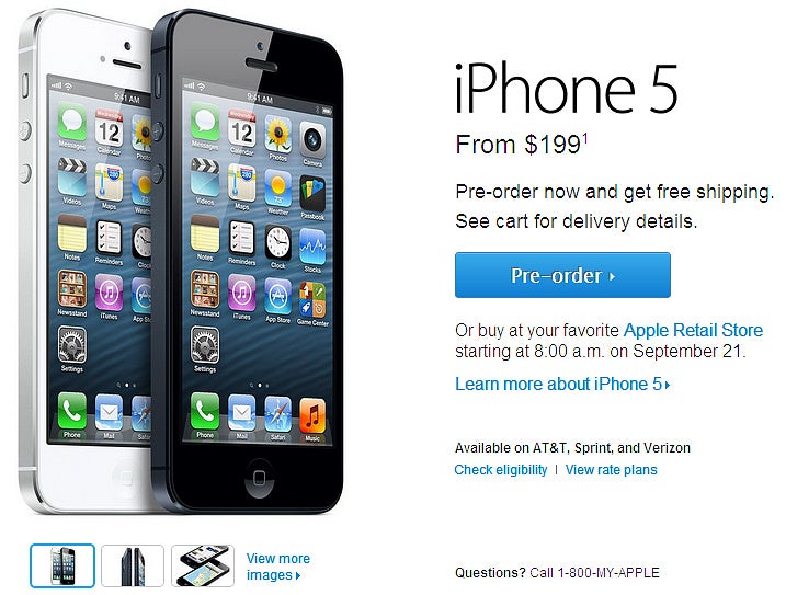 iPhone 5 pre-orders are now live