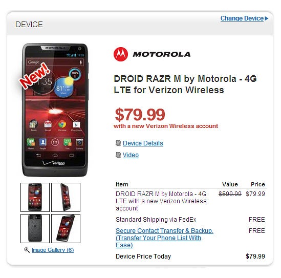 Motorola DROID RAZR M is just $80 at Wirefly