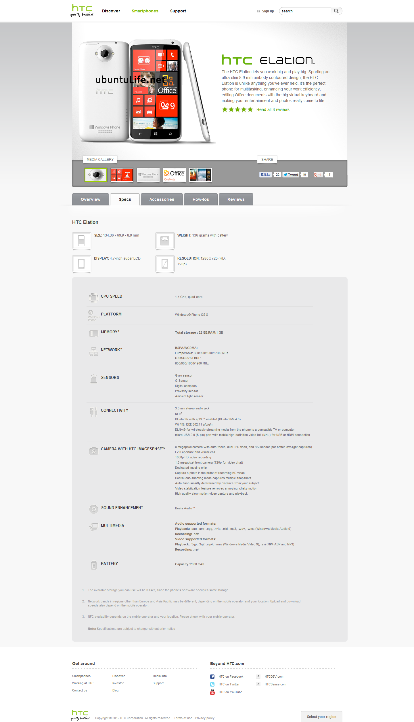Alleged HTC website snapshot leaks an HTC Elation WP8 handset with "quad-core", looking just like the One X