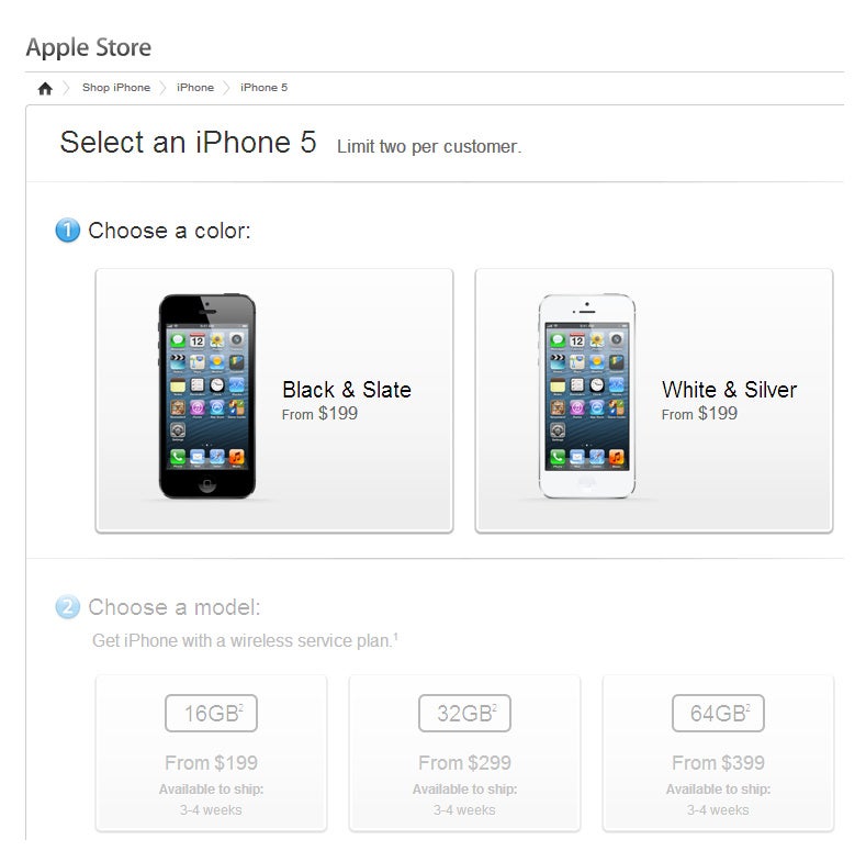 iPhone 5 pre-orders now ship in 3-4 weeks