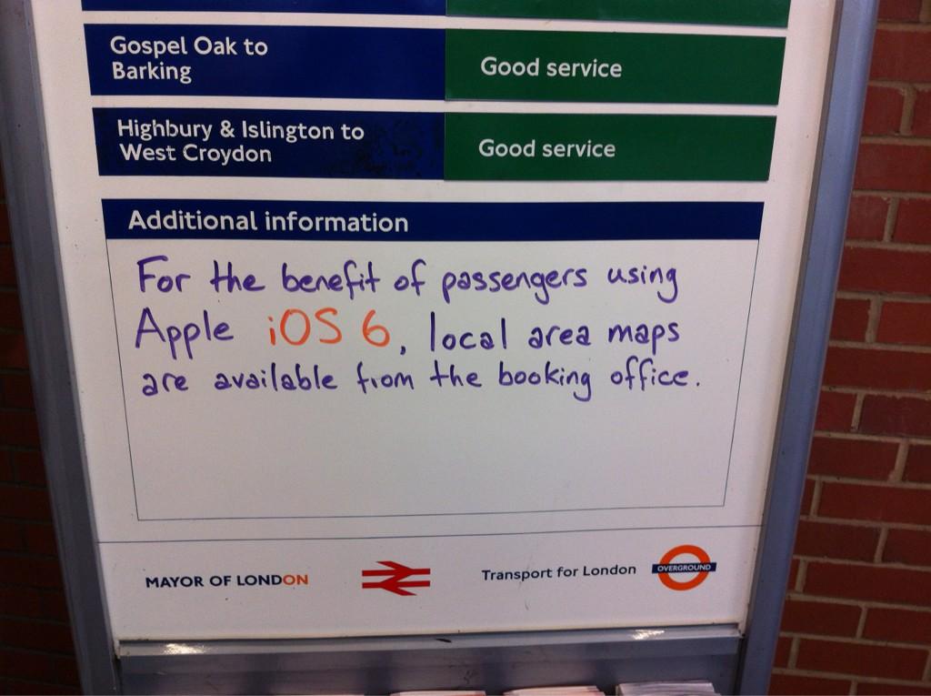 London Underground solves iOS 6 Maps woes with old-fashioned techniques