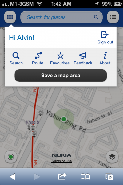 Nokia Maps mobile web site on the Apple iPhone - Nokia tells unhappy iOS 6 map users to try Nokia Maps on their browser