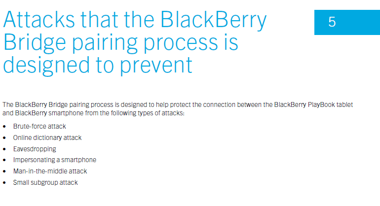 One of the pages belonging to the Security Technical Overview, dealing with the BlackBerry Bridge app 2.1 - Security Technical Overview could mean that BlackBerry PlayBook OS 2.1 and Bridge 2.1 are coming soon