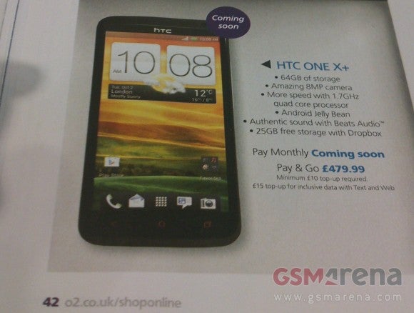 The HTC One X+ appears on an O2 sales flyer - U.K. flyer for O2 shows HTC One X+