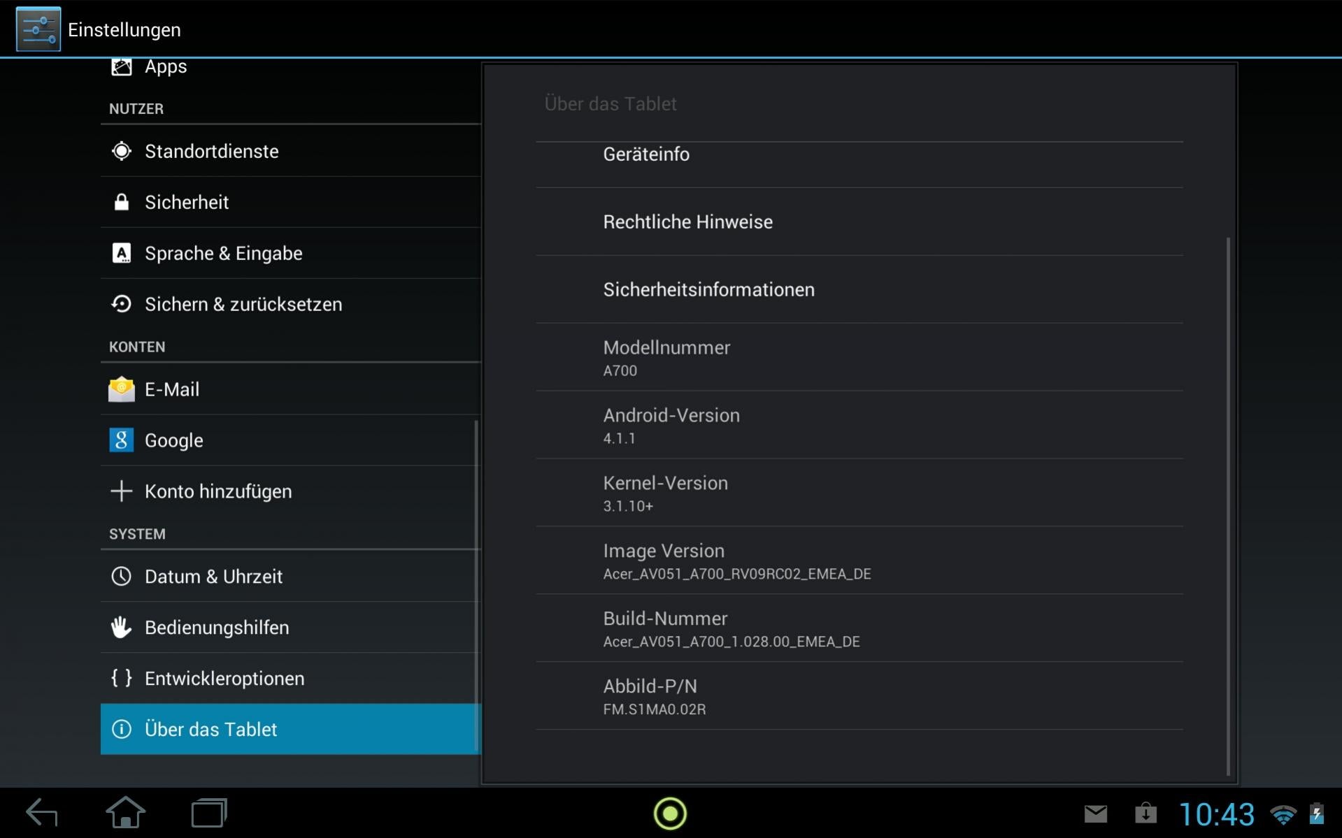 Acer Iconia Tab A700 Jelly Bean update now live for some