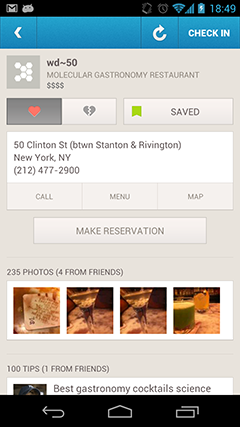 Foursquare adds OpenTable to Explore pages