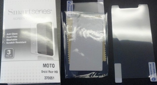 Screen protectors for the Motorola DROID RAZR HD have been shipped to Verizon - Motorola DROID RAZR HD screen protectors found at Verizon