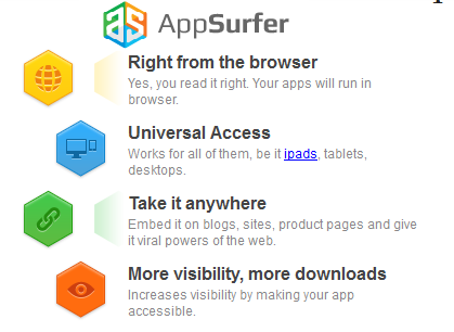 AppSurfer lets everyone with a browser see your app in motion before buying or installing it - Anyone with any browser can see your app in motion with AppSurfer