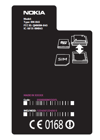 The FCC label on what is believed to be the Nokia Lumia 822 for Verizon - Nokia Lumia 822 for Verizon visits the FCC?