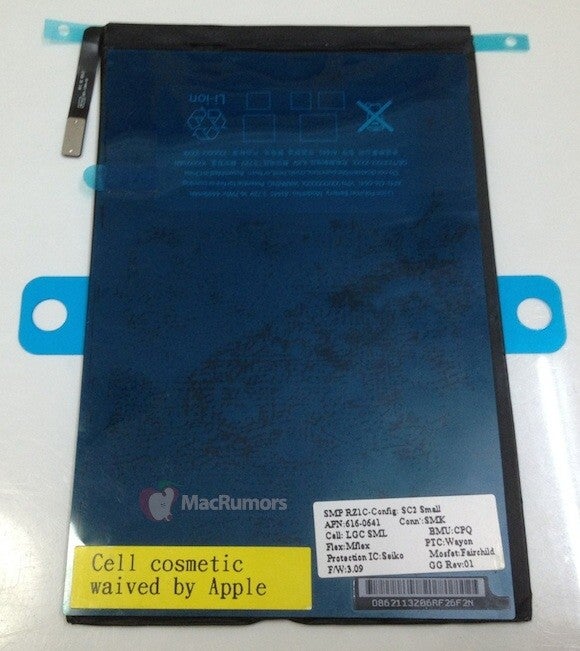 Alleged iPad mini battery revealed, holds 4490mAh of charge